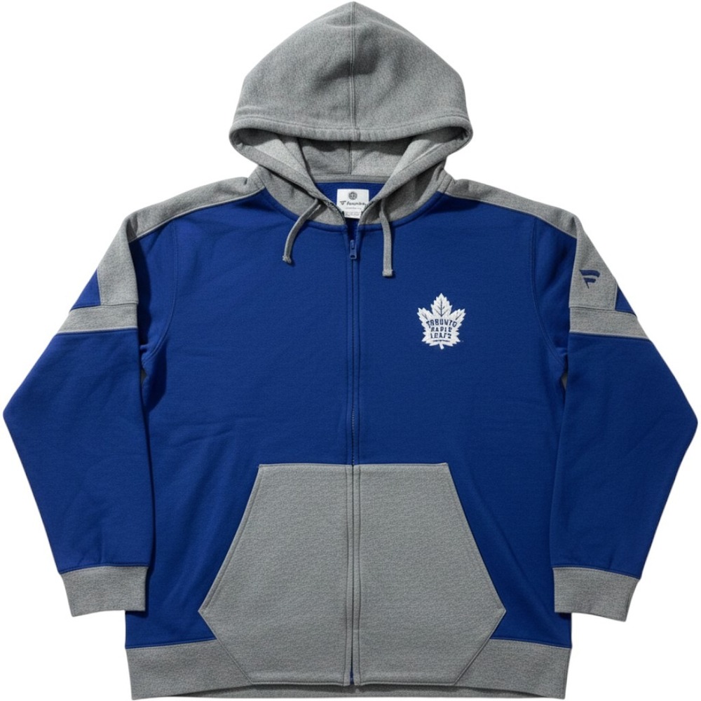 Fanatics Toronto Maple Leafs NHL Full Zip Hoodie Mens XL Blue Gray Colorblock